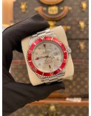 2005 ROLEX SUBMARINER RUBY WHITE DIAMOND DIAL REF 16610 40MM AUTOMATIC WATCH