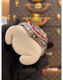 2005 ROLEX SUBMARINER RUBY WHITE DIAMOND DIAL REF 16610 40MM AUTOMATIC WATCH