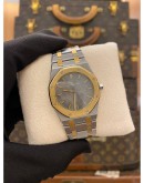2003 AP AUDEMARS PIGUET ROYAL OAK REF 56303SA 18K 750 YELLOW GOLD GREY DIAL 33MM QUARTZ WATCH