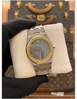 2003 AP AUDEMARS PIGUET ROYAL OAK REF 56303SA 18K 750 YELLOW GOLD GREY DIAL 33MM QUARTZ WATCH