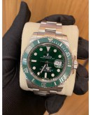 ROLEX HULK SUBMARINER DATE REF 116610LV GREEN DIAL 40MM AUTOMATIC YEAR 2014 WATCH