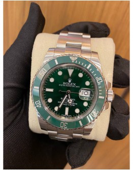 ROLEX HULK SUBMARINER DATE REF 116610LV GREEN DIAL 40MM AUTOMATIC YEAR 2014 WATCH