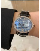 GIRARD-PERREGAUX CAT’S EYE BLUE STAR DIAMOND MOTHER OF PEARL 18K 750 WHITE GOLD MOON FACE 35MM AUTOMATIC YEAR 2018 WATCH