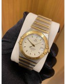 OMEGA CONSTELLATION HALF 18K 750 YELLOW GOLD 36MM AUTOMATIC YEAR 2009 WATCH