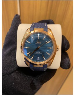 OMEGA SEAMASTER AQUA TERRA 18K 750 ROSE GOLD DEEP SEA BLUE DIAL REF 220.52.41.21.03.001 41MM AUTOMATIC YEAR 2020 WATCH -FULL SET-