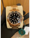 (BRAND NEW) ROLEX GMT-MASTER II ROOT BEER REF 126715CHNR 18K 750 EVEROSE GOLD 40MM AUTOMATIC YEAR 2020 WATCH -FULL SET-