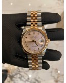 (LIKE NEW) ROLEX DATEJUST REF 116231 18K 750 YELLOW GOLD PINK ROMAN DIAL JUBILEE BRACELET 36MM AUTOMATIC YEAR 2007 WATCH -FULL SET-