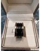 BVLGARI 750 ROSE GOLD WITH BLACK CERAMIC RING SIZE 62