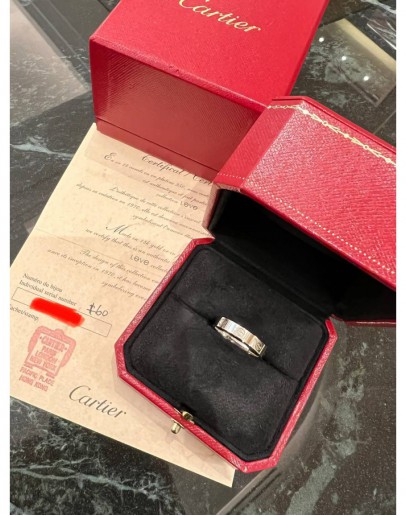 CARTIER LOVE RING 18K 750 WHITE GOLD SIZE 60 -FULL SET-