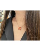 2022 HERMES POP H PENDANT 1/3 ORANGE XL SIZE IN LACQUERED METAL WITH SILVER HARDWARE