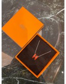 2022 HERMES POP H PENDANT 1/3 ORANGE XL SIZE IN LACQUERED METAL WITH SILVER HARDWARE