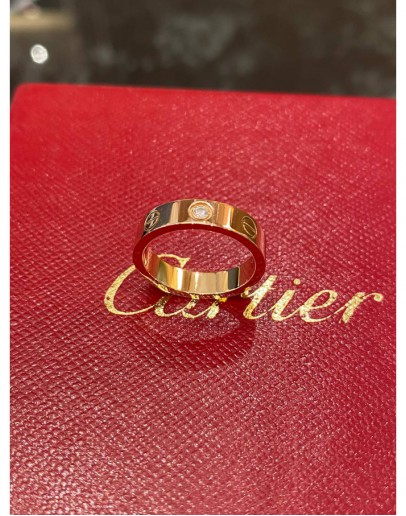 (LIKE NEW) CARTIER LOVE RING 18K 750 ROSE GOLD SIZE 47 YEAR 2016 -FULL SET-