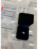 (UNUSED) 1CT 1 CARAT PERFECT DIAMOND RING WITH 18K 750 WHITE GOLD F COLOR SI1 GRADE -FULL SET-