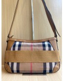 BURBERRY BROWN HOUSE CHECK CANVAS CROSSBODY BAG