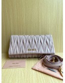 MIU MIU MATELASSE LEATHER SOFT PINK SLING BAG 