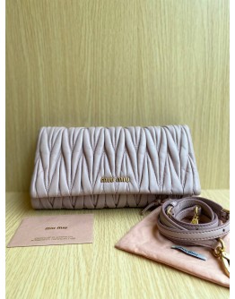 MIU MIU MATELASSE LEATHER SOFT PINK SLING BAG 