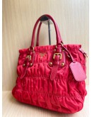  PRADA GAUFRE TOTE TOP HANDLE BAG WITH STRAP IN RED TESSUTO