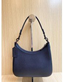  COACH HOBO BLACK GRAINED CALFSKIN LEATHER SHOULDER BAG