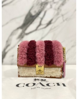 COACH SHEARLING HUTTON SHOULDER BAG 18 WITH PATCWORK 3 COLOURS