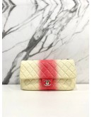 CHANEL TIE AND DYE PINK & WHITE OMBRE CAVIAR LEATHER JUMBO SINGLE FLAP CHAIN BAG