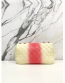 CHANEL TIE AND DYE PINK & WHITE OMBRE CAVIAR LEATHER JUMBO SINGLE FLAP CHAIN BAG