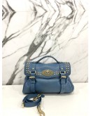 MULBERRY ALEXA STUDDED STEEL BLUE LEATHER BAG