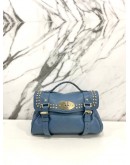 MULBERRY ALEXA STUDDED STEEL BLUE LEATHER BAG