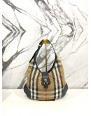 BURBERRY HOUSE CHECK CANVAS BROOK HOBO BAG