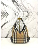 BURBERRY HOUSE CHECK CANVAS BROOK HOBO BAG