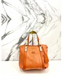 TODS G LINE SACCA RABDE ORANGE LEATHER TOTE SHOULDER BAG