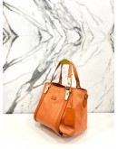 TODS G LINE SACCA RABDE ORANGE LEATHER TOTE SHOULDER BAG