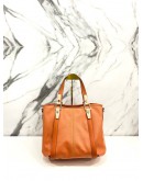 TODS G LINE SACCA RABDE ORANGE LEATHER TOTE SHOULDER BAG