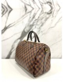 LOUIS VUITTON SPEEDY 30 DAMIER EBENE CANVAS HANDLE BAG WITH STRAP