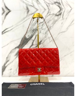 CHANEL PATENT LEATHER FLAP BAG