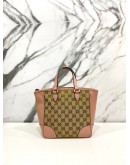 GUCCI SOFT PINK CANVAS BREE TOP HANDLE TOTE SMALL BAG