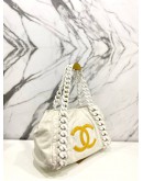 CHANEL MODERN CHAIN RHODOID EAST WEST CALFSKIN LEATHER TOTE BAG