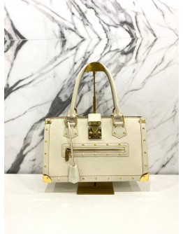 LOUIS VUITTON SUHALI LE FABULEUX WHITE HANDLE BAG