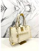 LOUIS VUITTON SUHALI LE FABULEUX WHITE HANDLE BAG