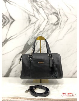 COACH BLACK AVERY SATCHEL BAG WITH STRAP