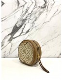 TORY BURCH T MONOGRAM LEATHER / FABRIC MOON CROSSBODY BAG