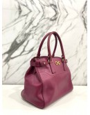 SALVATORE FERRAGAMO BATIK TOTE PURPLE SAFFIANO LEATHER HANDLE BAG WITH STRAPS