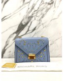 MICHAEL KORS WHITNEY STUDDED CHAIN BAG IN SKY BLUE CALFSKIN LEATHER