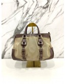 PRADA SMALL TOTE BAG CANAPA CANVAS & LEATHER