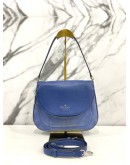 KATE SPADE LEILA MEDIUM BLUEBERRY PEBBLED LEATHER & SUEDE FLAP SHOULDER BAG