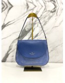 KATE SPADE LEILA MEDIUM BLUEBERRY PEBBLED LEATHER & SUEDE FLAP SHOULDER BAG