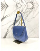 KATE SPADE LEILA MEDIUM BLUEBERRY PEBBLED LEATHER & SUEDE FLAP SHOULDER BAG