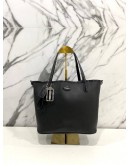 COACH BLACK LEATHER TOTE BAG WITH STRAPS