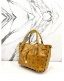 MCM COGNAC VISETOS DRAWSTRING BUCKET BAG