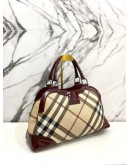 BURBERRY CHECK NOVA PATENT LEATHER & CANVAS BAG