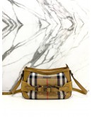 BURBERRY BROWN HOUSE CHECK CANVAS CROSSBODY BAG